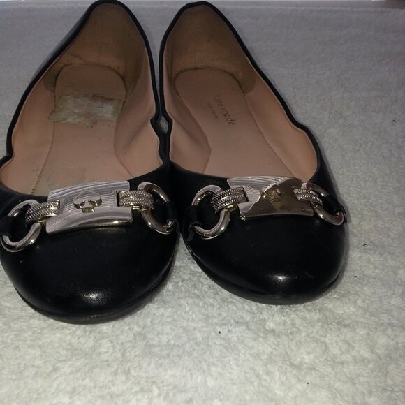 Black Worn Kate Spade Ballet Flats Womens - Picture 7 of 9